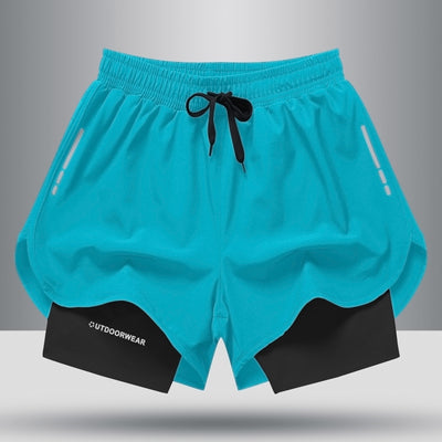 Men's Drawstring Sports Shorts Double Layer