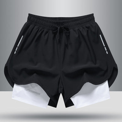 Men's Drawstring Sports Shorts Double Layer