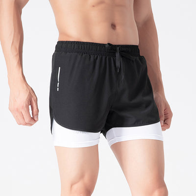 Men's Drawstring Sports Shorts Double Layer
